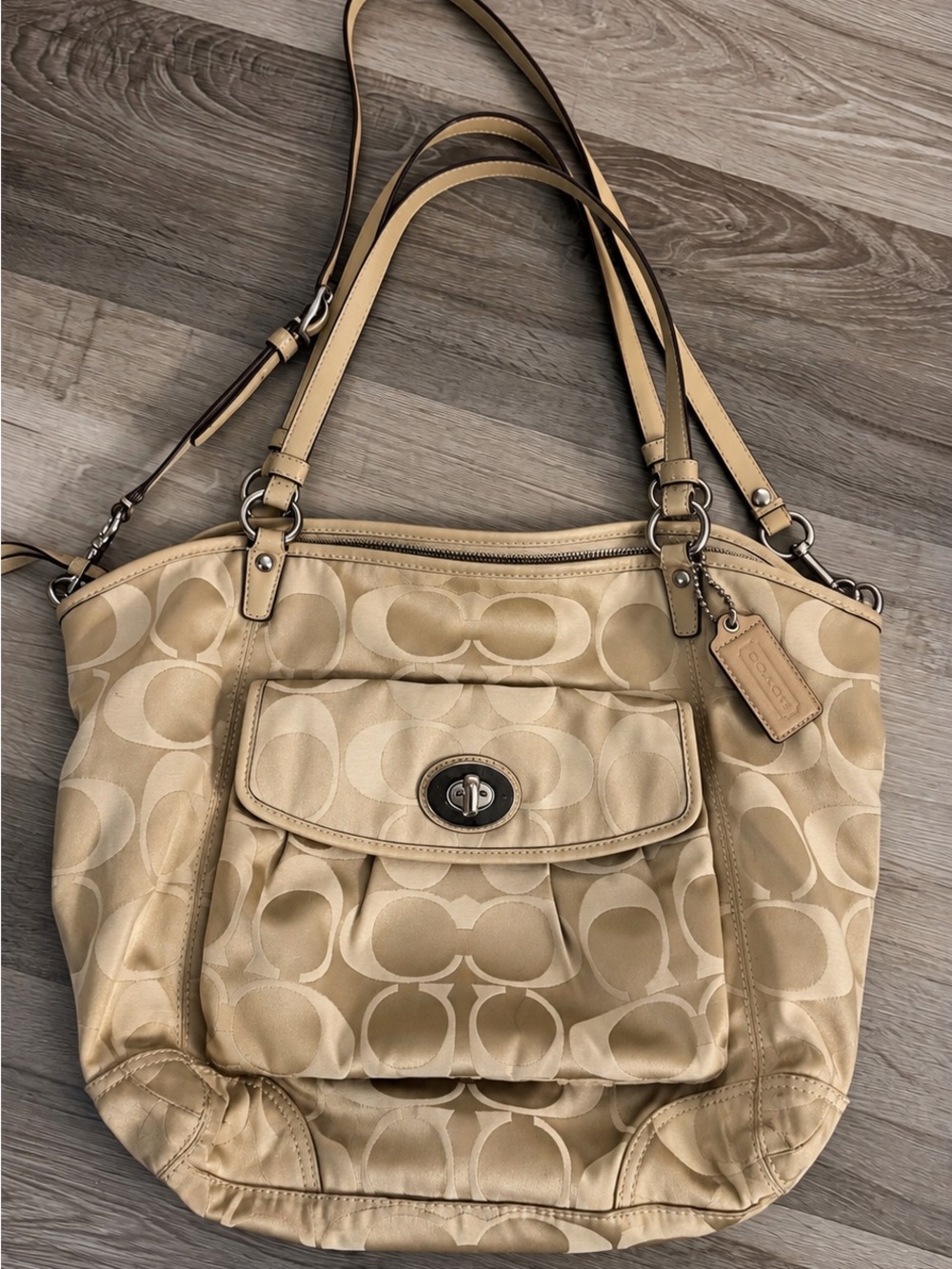Vintage Coach Signature Sateen Convertible Tote Shoulder Bag 13140